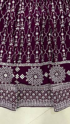 DARK MAGENTA sequin EMBROIDERY GEORGETTE LEHENGA WITH BLOUSE 8