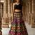 Women's  Black Silk Zari  Embroidery Work Lehenga Choli