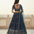 Women's  Blue Silk Georgette Embroidery Work Lehenga Choli