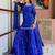 Blue georgette silk printed kurta sharara set with georgette dupatta