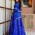 Blue georgette silk printed kurta sharara set with georgette dupatta