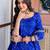 Blue georgette silk printed kurta sharara set with georgette dupatta