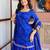 Blue georgette silk printed kurta sharara set with georgette dupatta