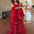 Red georgette silk blend printed kurta sharara set with georgette dupatta