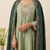 Pista shimmer silk embroidered kurta plaza set with cotton chanderi dupatta
