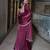 Maroon fendy silk blend satin embroidered kurta sharara set with fendy silk blend satin dupatta
