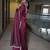 Maroon fendy silk blend satin embroidered kurta sharara set with fendy silk blend satin dupatta