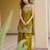 Olive fendy satin embroidered kurta sharara set with fendy satin dupatta