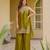 Olive fendy satin embroidered kurta sharara set with fendy satin dupatta