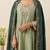 Pista shimmer silk embroidered kurta plaza set with cotton chanderi dupatta