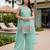Seagreen french crepe embroidered kurta palazzo set with chinon silk blend dupatta