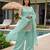 Seagreen french crepe embroidered kurta palazzo set with chinon silk blend dupatta
