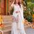 Offwhite french crepe embroidered & beads work kurta sharara set with chinon silk blend lace dupatta