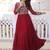 Maroon color faux georgette embroidered gown