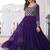 Purple color faux georgette embroidered gown