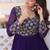 Purple color faux georgette embroidered gown