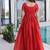 Fenta color fancy fabric embroidered work readymade gown