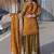 Golden green chiffon embroidered top sharara dupatta set full stitched