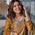 Golden green chiffon embroidered top sharara dupatta set full stitched