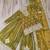 Golden green chiffon embroidered top sharara dupatta set full stitched
