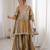 Multi color two tone tissue embroidered work top bottom batwa set