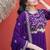 Purple color faux blooming embroidered gown dupatta set full stitched.