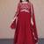 Maroon color faux blooming embroidered gown dupatta set full stitched.