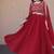 Maroon color faux blooming embroidered gown dupatta set full stitched.