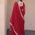 Maroon color faux blooming embroidered gown dupatta set full stitched.