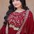 Maroon color faux blooming embroidered gown dupatta set full stitched.