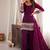 Wine color fancy silk embroidered farsi top set full stitched