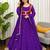Purple georgette anarkali suit set with koti, pant & dupatta
