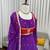 Purple georgette anarkali suit set with koti, pant & dupatta