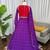 Purple georgette anarkali suit set with koti, pant & dupatta