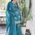 Sky blue georgette embroidered sharara suit set with dupatta