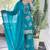 Sky blue georgette embroidered sharara suit set with dupatta