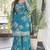 Sky blue georgette embroidered sharara suit set with dupatta
