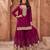 Magenta premium chinon kurta palazzo set with dupatta