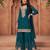Teal blue premium chinon kurta palazzo set with dupatta