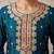 Teal blue premium chinon kurta palazzo set with dupatta
