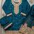 Teal blue premium chinon kurta palazzo set with dupatta