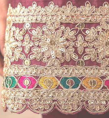 Mauve premium chinon kurta palazzo set with dupatta 3
