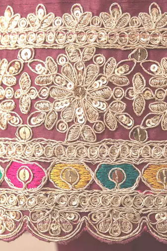 Mauve premium chinon kurta palazzo set with dupatta