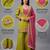 Green roman glass mirror work kurta palazzo set with kota dupatta