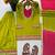 Green roman glass mirror work kurta palazzo set with kota dupatta