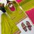 Green roman glass mirror work kurta palazzo set with kota dupatta