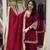 Red blooming faux embroidered sharara set with dupatta