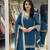 Blue blooming faux embroidered sharara set with dupatta