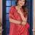 Red Zari Woven Kanjivaram Soft Silk Blend Saree With Stitched Blouse
