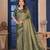 Dark Green Zari Woven Kanjivaram Soft Silk Blend Saree With Stitched Blouse